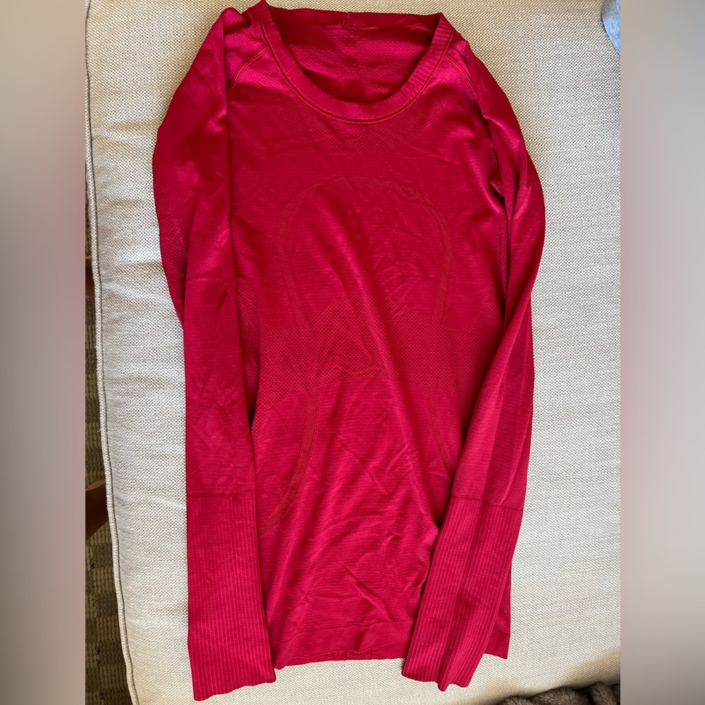 lululemon athletica Red Long Sleeve Tee
